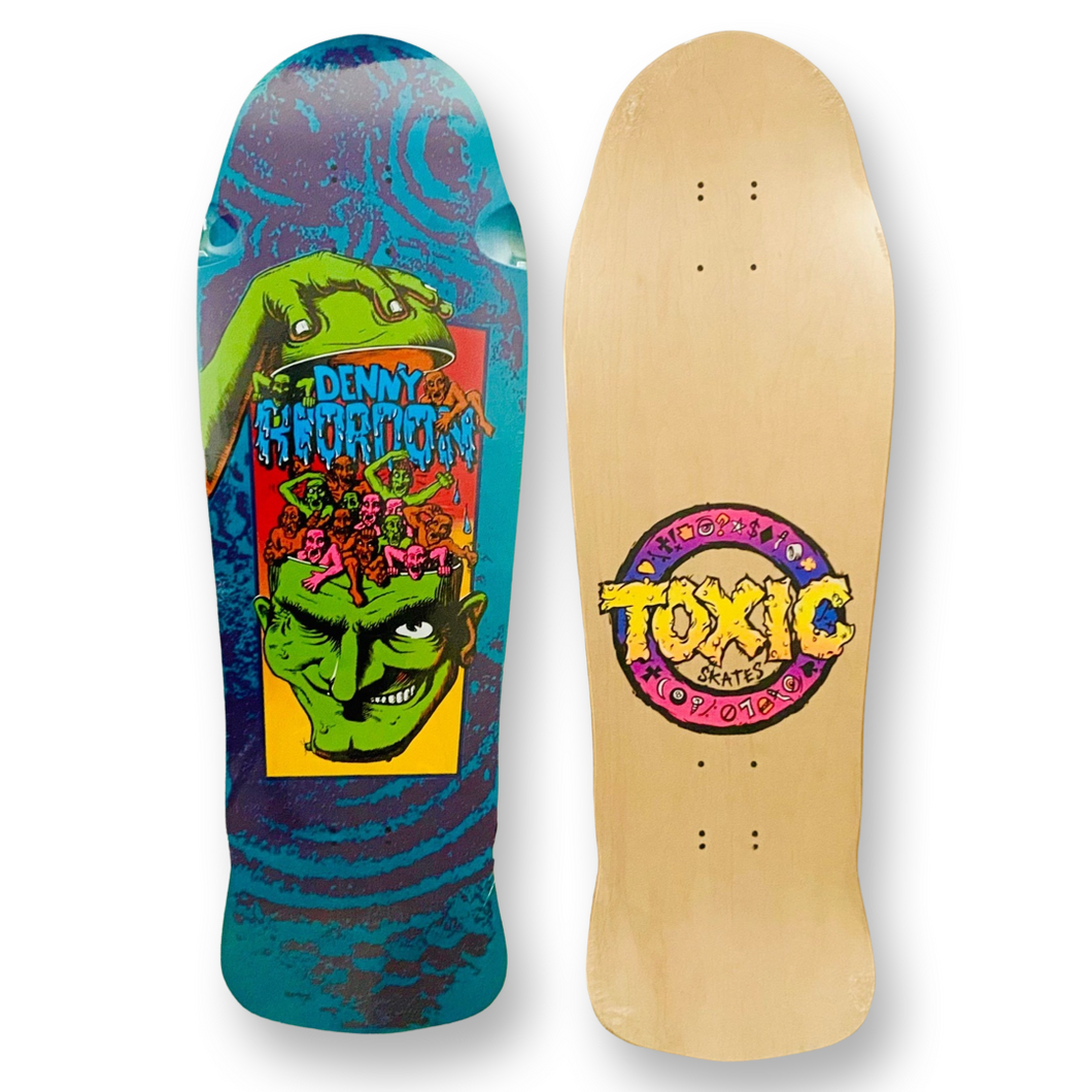 Denny Men-in-the-Head TEAL Deck 10.25”x31” HAND PAINTED