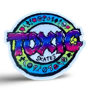Toxic Skates Sticker 4” CLEAR-BACK