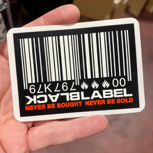 Load image into Gallery viewer, Black Label Code Sticker 3”
