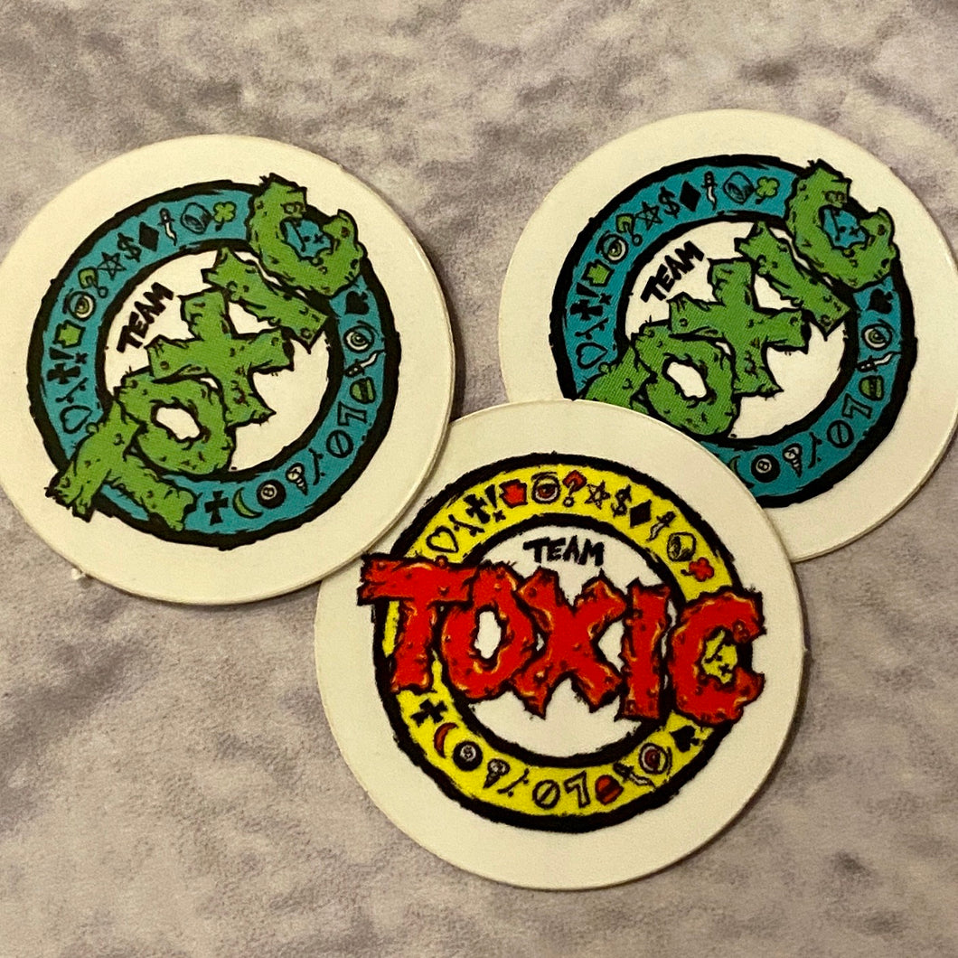Team Toxic 1” Tiny Round Stickers (pack of 3)
